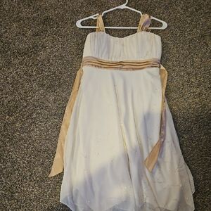 Speechless White and Tan Sleeveless Sundress for Weddings